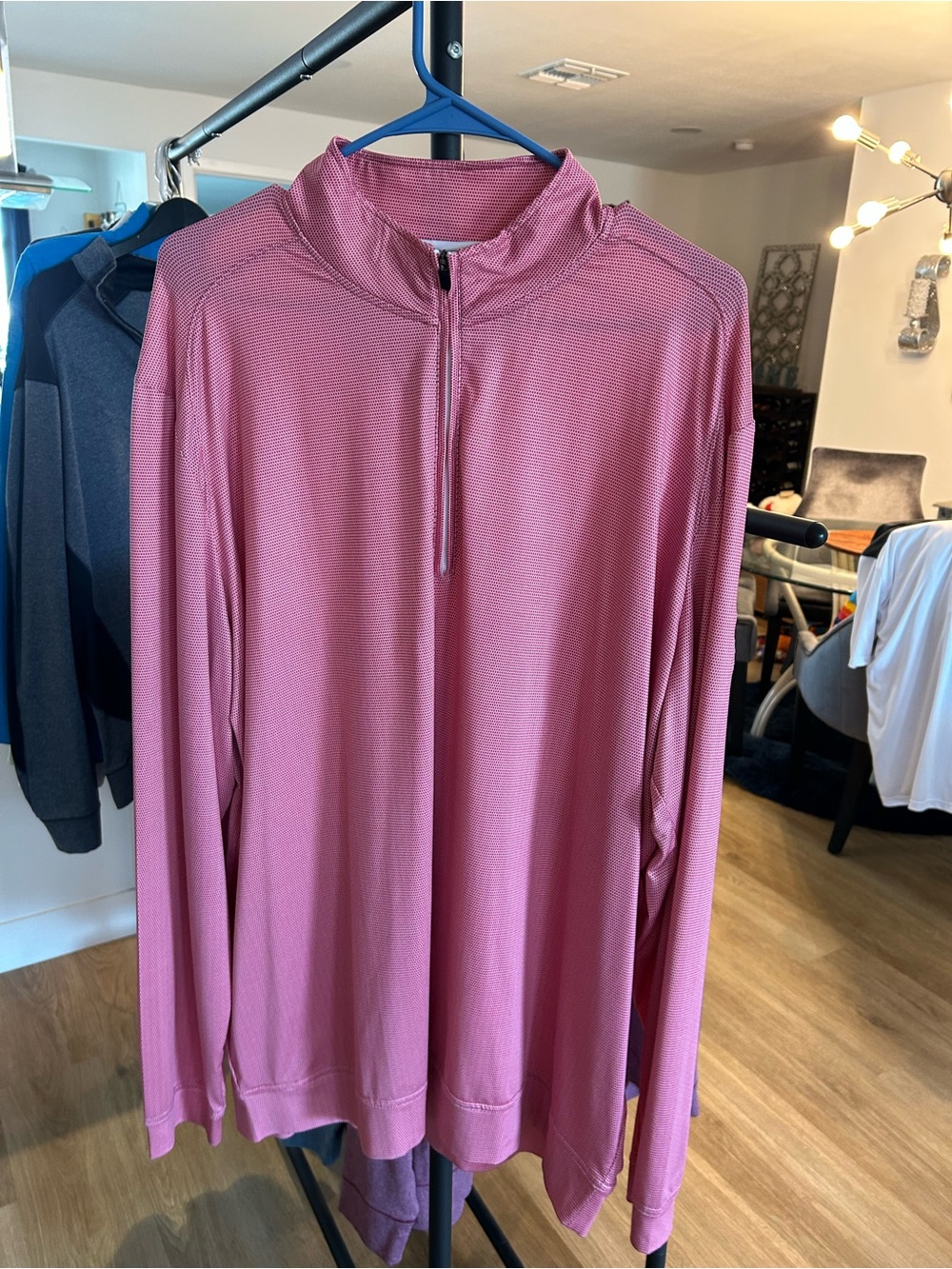 johnnie-O Men's Quarter-Zip Pullover in Dusty Rose